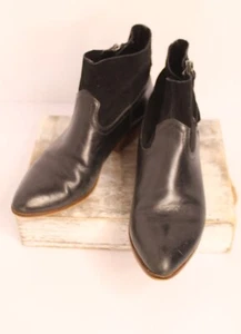Frye and Co. Women's 9 Black Suede & Leather Rubie Zip Ankle Boots - Picture 1 of 11