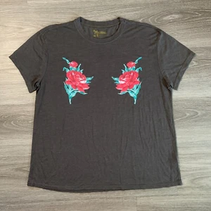 Camiseta Mumu Mellow Floral Mujer Gris Mediano Manga Corta Modal Mezcla Poli - Imagen 1 de 9