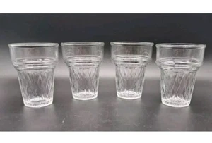Set of 4 Vtg Libbey Fun-Dae Sundae Ice Cream Cone Shaped Bowls Glass Cups 4-3/8" - Picture 1 of 6