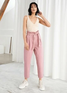 NUEVOS CON ETIQUETAS COLECCIÓN CÁPSULA Pantalones de Cintura Bolso de Papel Apered Talla EUR 36 UK 8 - Imagen 1 de 5