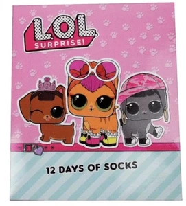 L.O.L. 12 DAYS OF SOCKS ADVENT CALENDAR SIZE M SHOE SIZE 9-2 1/2 - Picture 1 of 5