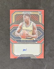 2021-22 Prizm Draft Picks Moses Wright Red Choice Prizm Rookie Auto #72/88