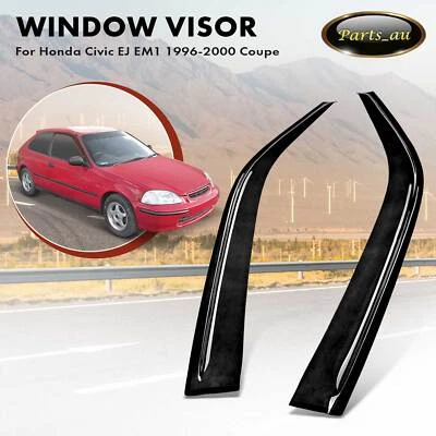 2x Weather Shield Window Visor for Honda Civic EJ EM1 1.6L 1996-2000 Only Coupe - image 1 of 4