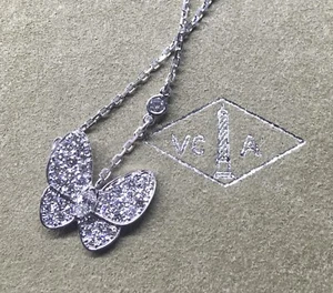 Van Cleef & arpels Diamond Butterfly Pendant White Gold - Picture 1 of 4