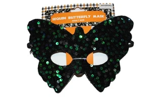 Butterfly Sequin Half Mask Halloween Girls Costume Accessory Dress Up Masquerade - Picture 1 of 9
