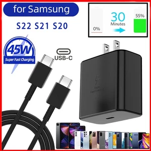 6FT Type USB-C 45W Super Fast Wall Charger For Samsung Galaxy S22 S23 S24 S25 - Picture 1 of 9