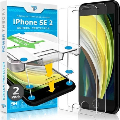 Power Theory 2-Pack Screen iPhone SE 2 & 3 [2-Pack], Transparent  - Image 1 of 4
