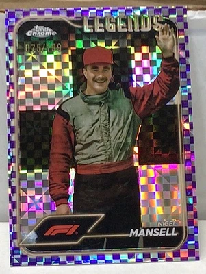 2024 Topps Chrome Formula 1 Nigel Mansell #194 Checker Flag Purple Refractor SN - Image 1 of 3