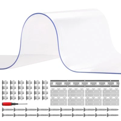 8x Streifenvorhang Lamelle Lamellenvorhang PVC Transparent 122x244cm - Bild 1 von 4