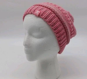 Cappello slouch rosa in maglia per sensibilizzazione sul cancro al seno. D2241 - Foto 1 di 6