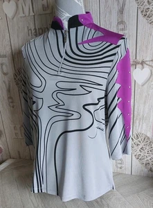 Jamie Sadock M Grey 1/2 Sleeve Golf Shirt - Quarter Zip Stretchy Golfing Top - Picture 1 of 14