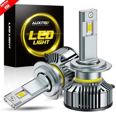 AUXITO Y19 H7 LED Headlight High/Low Beam Bulbs 120W 40000LM Bright White 6500K Foto 1 de 4