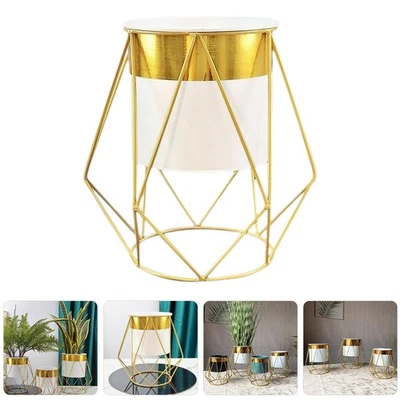  Blumenständer Metall Blumentöpfe Desktop-Pflanzgefäß Blumenvase Aus - Bild 1 von 4