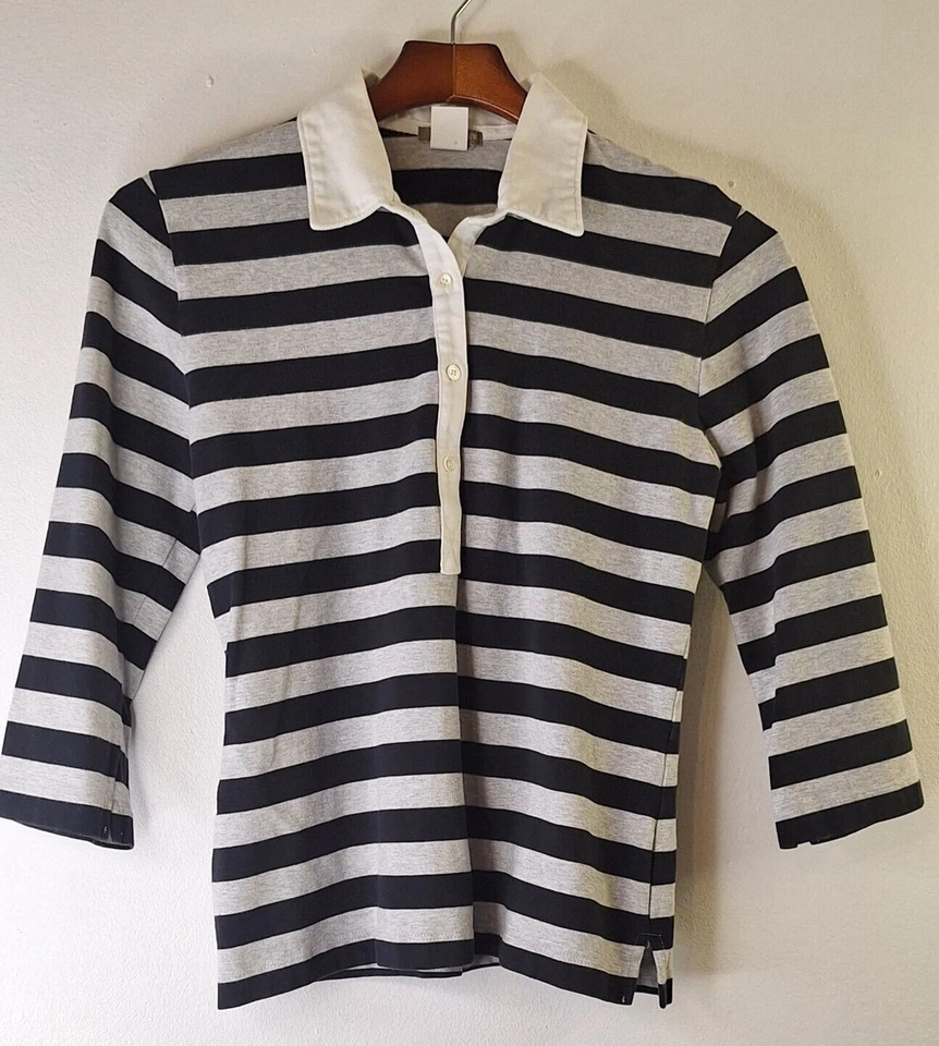 Vintage J. Camisa feminina Crew Rugby L Preppy Collegiate Preppy Tenniscore Y2K - Imagem 1 de 4