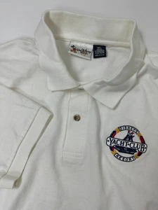 Vintage Disney Yacht Club Resort Polo Shirt Men XL Preppy Nautical White EUC USA - Picture 1 of 15