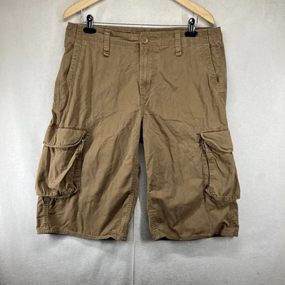 Pantalones Cortos de Carga Urban Pipeline Para Hombre y2k Marrón 34 Todo Algodón Patinador Rip Stop 36x14 Foto 1 de 4