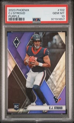 CJ Stroud 2023 Panini Phoenix #102 Purple Rookie RC /125 PSA 10 Houston Texans - Image 1 of 3