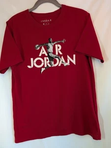 Air Jordan Shirt Boys Size XL 13-15 Red Spell Out Graphic - Picture 1 of 4