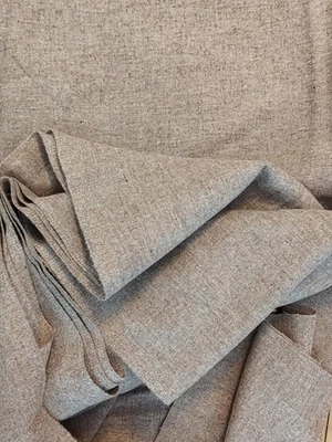 4⅓ yards X 60" Jacket Or Upholstery Weight 100% Wool Fabric Dark Oatmeal  - Image 1 of 4