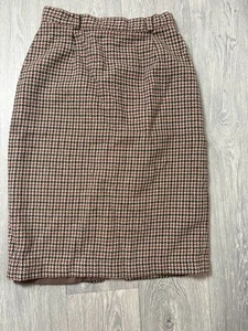 Vintage Etam Wool Blend Houndstooth Skirt Size 12 – Fits UK 6-8 - Picture 1 of 6