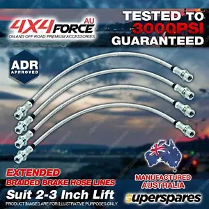 4x F+R Braided Brake Hoses for Toyota Landcruiser Prado GRJ150 KDJ150 2"-3" Lift - Picture 1 of 2