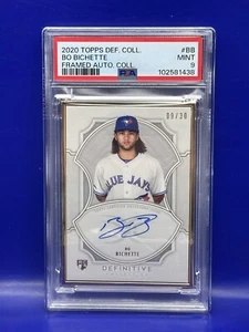 2020 Topps Definitive Collection Bo Bichette RC On Card Auto 9/30 PSA 9 Bluejays - Picture 1 of 2