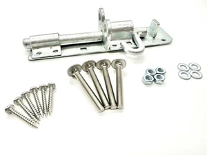 "PERNO DESLIZANTE PUERTA GALVANIZADA DE 6" CON FIJACIONES PADBOLT DE ALTA RESISTENCIA - Imagen 1 de 4