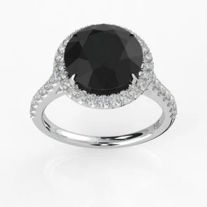 2.50 Karat Natürlich Diamanten 14K Weiss Gold Halo Verlobungsring - Bild 1 von 8