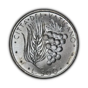 VATICAN CITY. 1976, 500 Lire, Silver - Paul VI, Eucharist, Communion, Grapes 4 - Picture 1 of 3