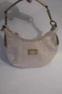 Womens Simply Vera Vera Wang Bone Monogrammed Jacquard Shoulder Handbag - Picture 1 of 11