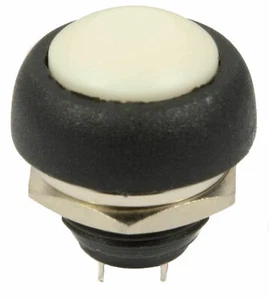  Round Metal Push Button Momentary  WHITE  Switch Horn ON-OFF  ( Stk: 14990C) - Picture 1 of 2
