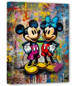 Winnie und Mickey Mouse Magic Graffiti Modern Bild Wandbild Aktuell Kunst GR56 - Picture 1 of 3