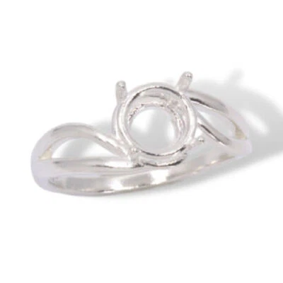 (5mm - 8mm) Round Split Shank Semi-Swirl Ring Setting (Ring Sizes 4-11) - Image 1 of 3