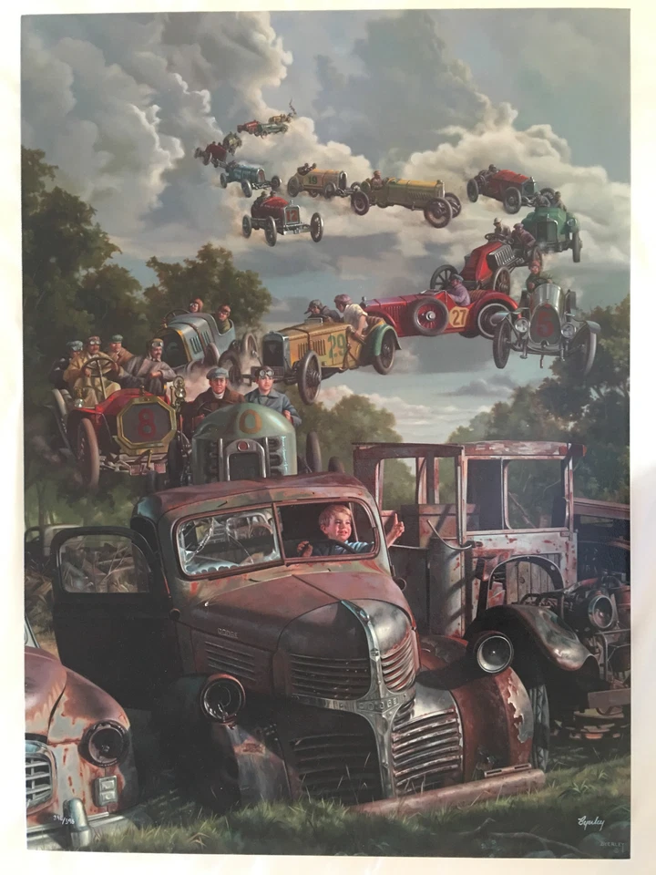 Bob Byerley 'Checkered Flag' very rare S/N limited release canvas print-children - Изображение 1 из 1