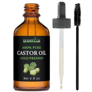 Castor Oil Organically Grown 100% Pure Glass Bottle Cold Pressed Hexane Free Eye - Picture 1 of 4