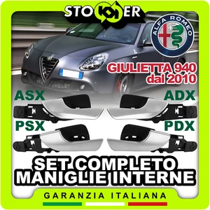 KIT COMPLETO MANIGLIE INTERNE APRI PORTA GIULIETTA ANTERIORI POSTERIORI SATINATE - Bild 1 von 10