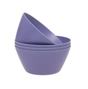 4 x Recycled Eco Picnic Bowls - Purple - Camping Colour Party - Picture 1 of 2