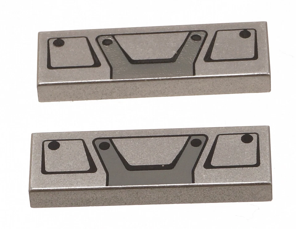 LEGO Technik - 2 Fliesen 1x3 silber mit LKW Kühlergrill  63864pb066 NEUWARE (e4) - Bild 1 von 1