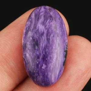 19.4Ct Natural Russia Charoite Crystal Loose Gemstone Oval Cabochon CAB 363 - Picture 1 of 3