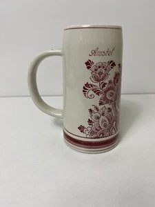 Amstel Vintage Hand Painted Floral Red Delft Made In Holland Tankard Beer Mug - Picture 1 of 11