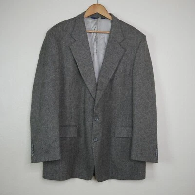 Jos A Bank Coffee Brown Mens 46L 2 Button Herringbone Tweed Blazer Jacket - Image 1 of 4