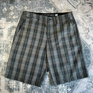Vintage Y2K Empyre Cargo Chino Shorts Herren 32 grau kariert X-Länge Relax Tasche Skate - Bild 1 von 16