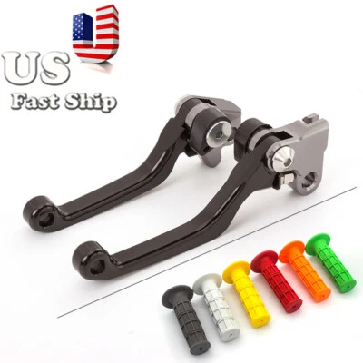 US Pivot Brake Clutch Lever w/Grips For Honda CR80R CR85R 98-07 CR125R CR250R - Image 1 of 4