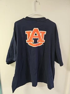 VINTAGE Auburn Tigers T-Shirt Mens 3XL XXL Blue NCAA Team Starter Crew Neck - Picture 1 of 12