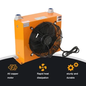 Enfriador de aceite hidráulico industrial de 12 V con ventilador de flujo de disipación de calor radiador 100 L/mi - Imagen 1 de 11