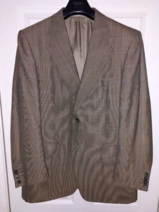 Canali men's blazer/sports coat, brown check, 42 chest, pure wool - Picture 1 of 14