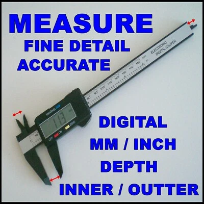 Vernier Medidor LCD Digital Micrómetro Electrónico Pinza Interna Externa Measur Foto 1 de 4