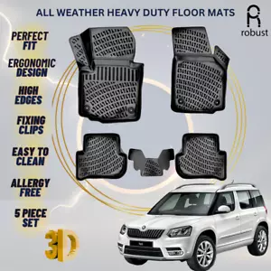 Floor Mats Liners For Skoda Yeti 2009-2017 All Weather Heavy Duty 3D Car Rugs - Bild 1 von 9