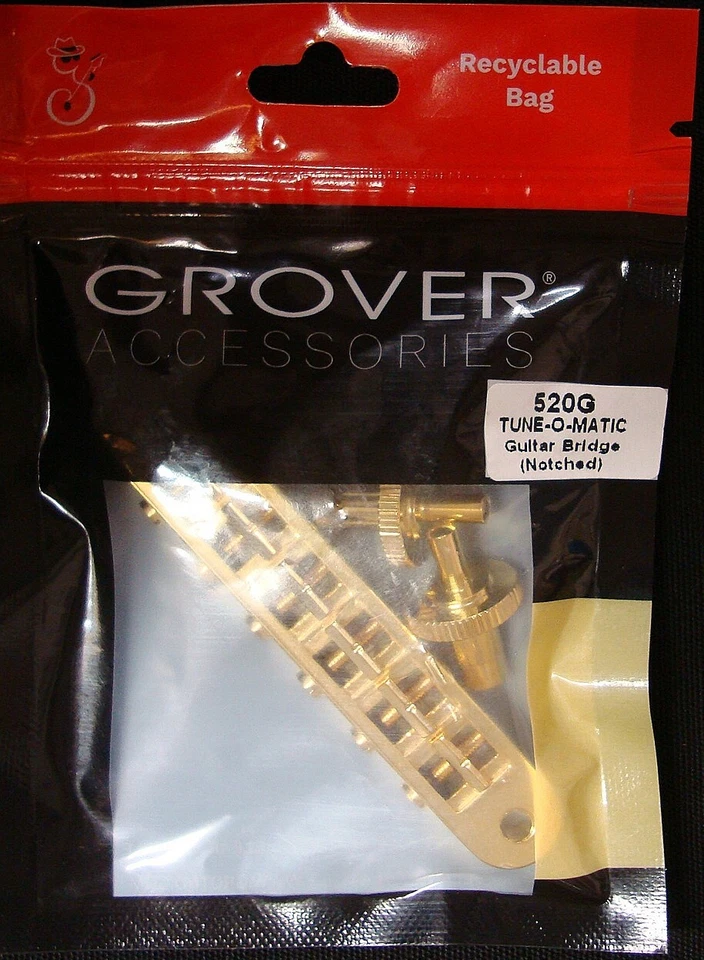 Grover 520G Gold Nashville Guitar Bridge for Gibson World's Finest Parts