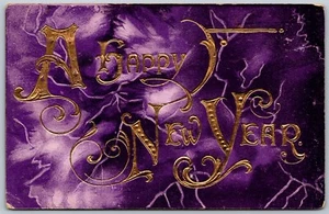 Postcard c1909 Split Ring Duplex Cancel Port Medway Nova Scotia Happy New Year - Bild 1 von 3
